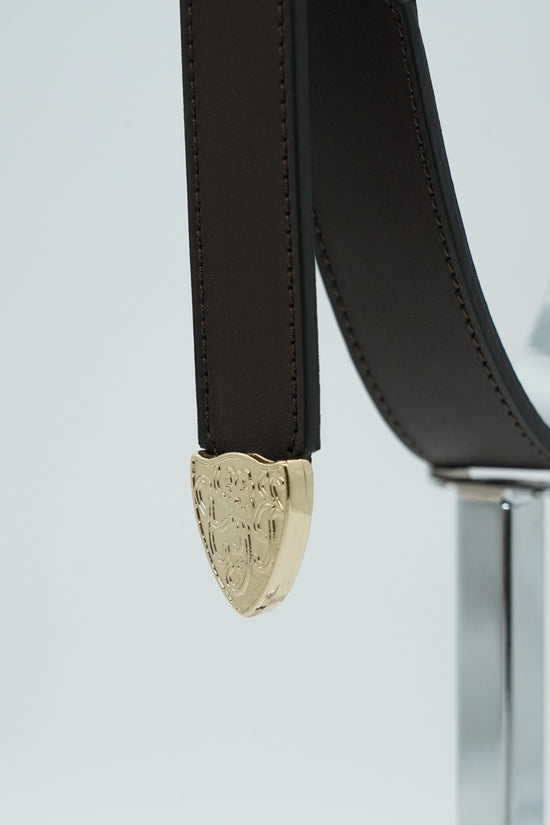 Cintura Texas testa di moro trittico oro in pelle di vitello primo fiore