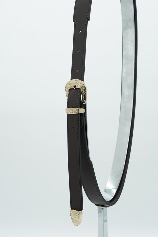 Cintura Texas testa di moro trittico oro in pelle di vitello primo fiore