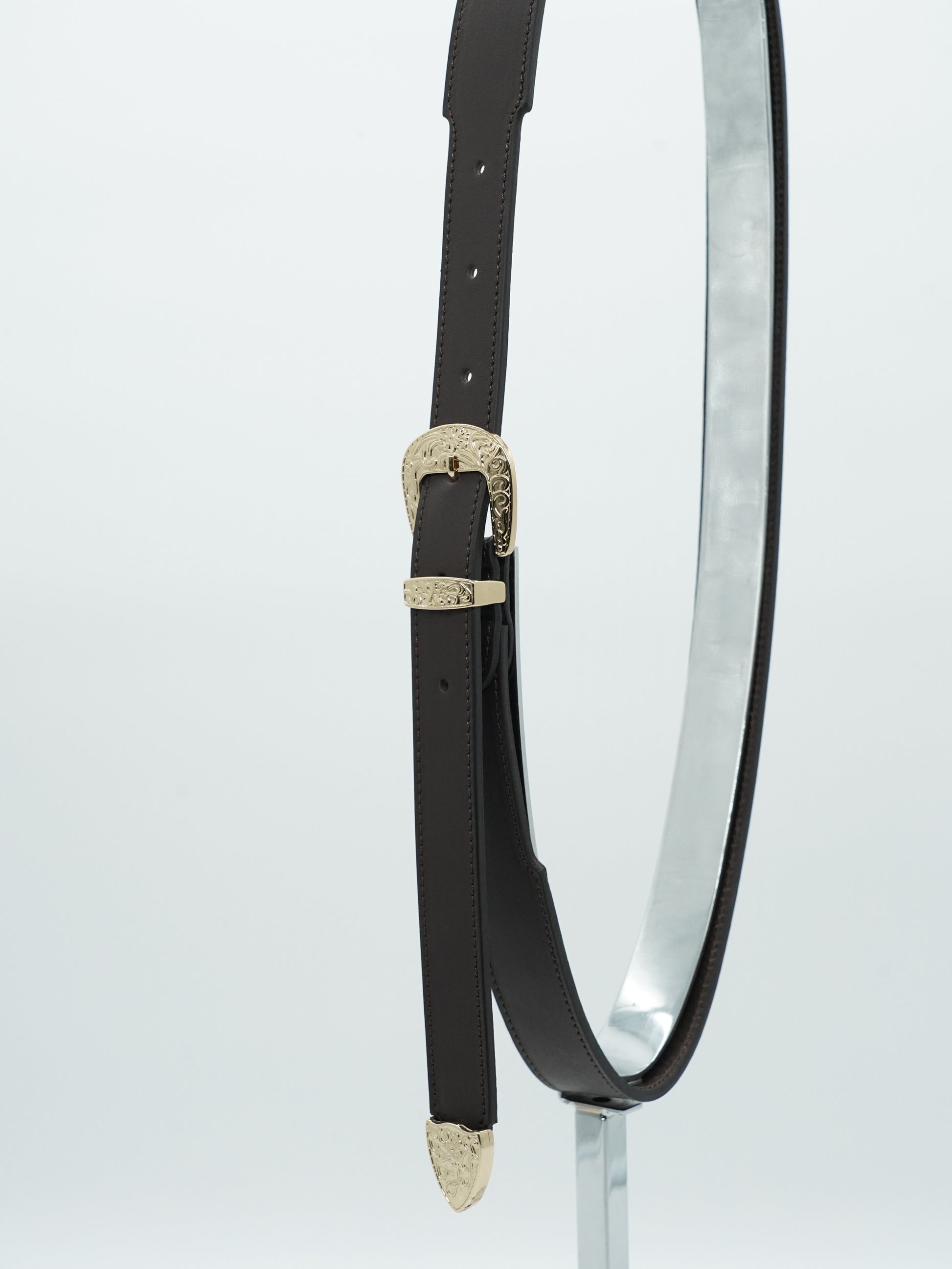 Cintura Texas testa di moro trittico oro in pelle di vitello primo fiore