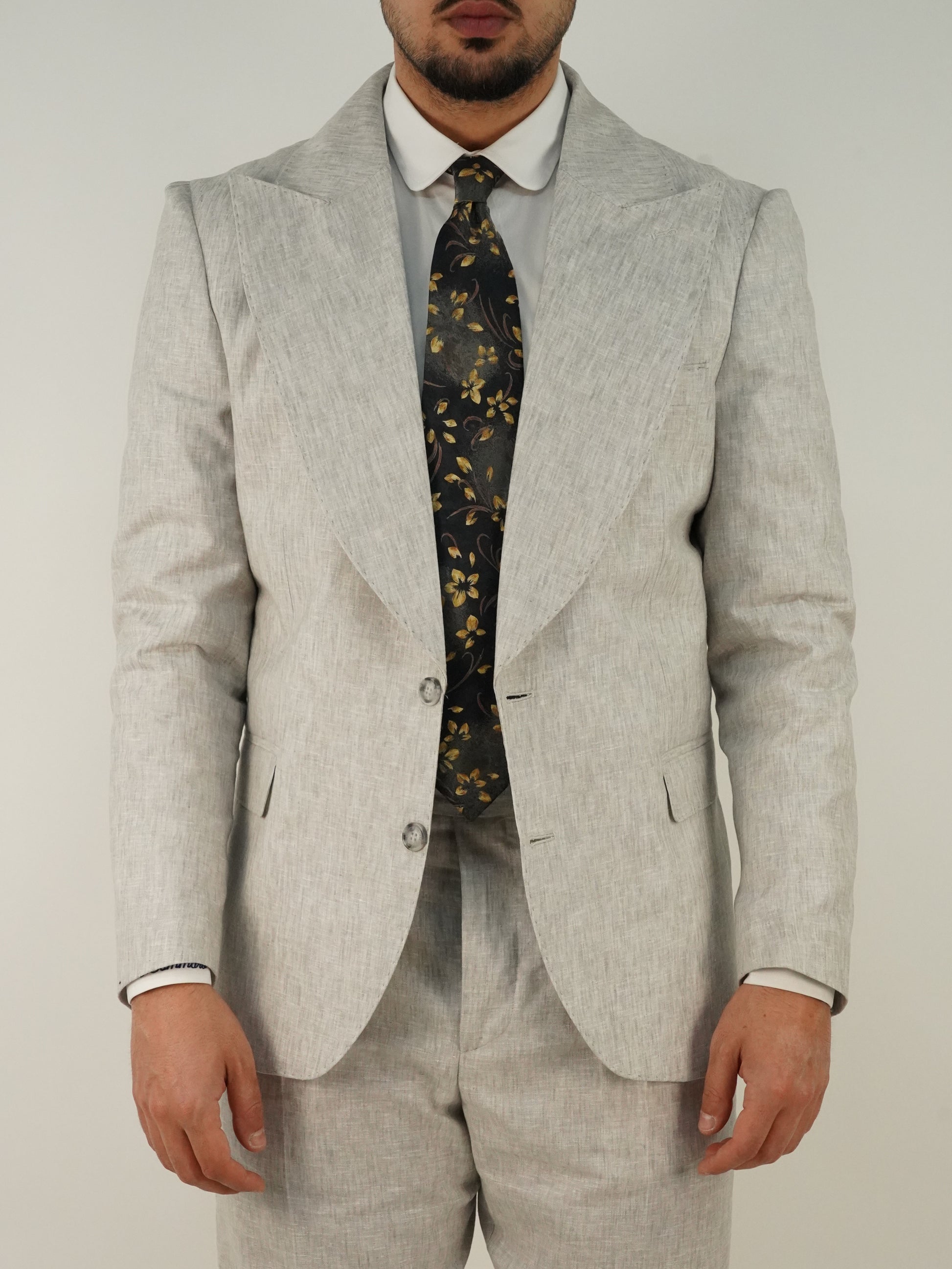 Abito Extensive Monopetto fiammato grigio perla
