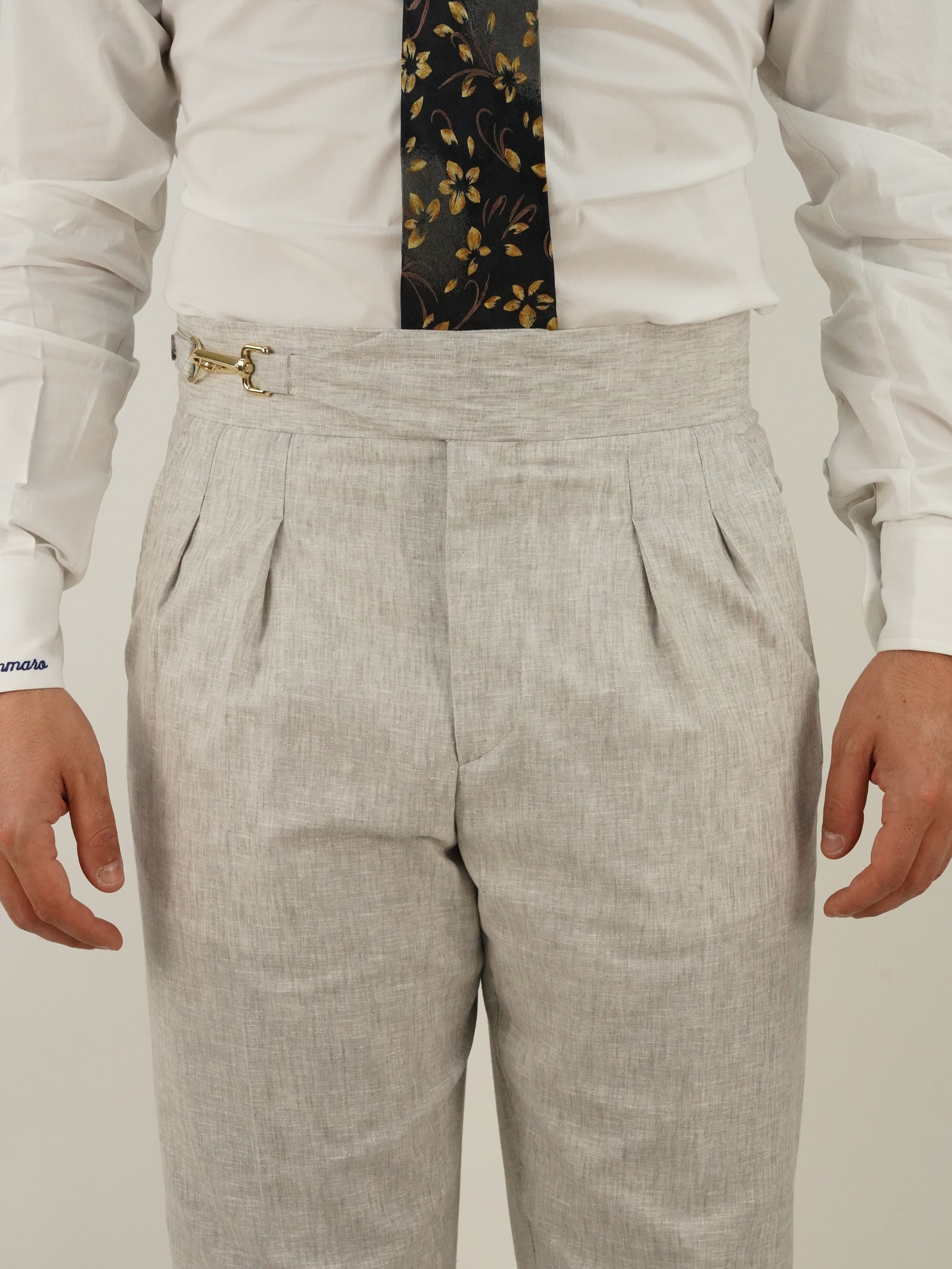 Gurkha royal fiammato grigio perla con gancio oro