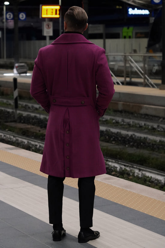 Cappotto Chesterfield Spigato Prugna