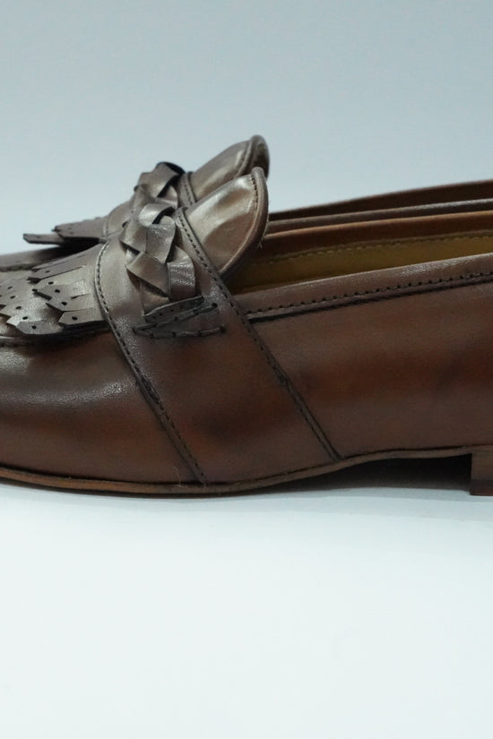 Mocassini treccia cuoio