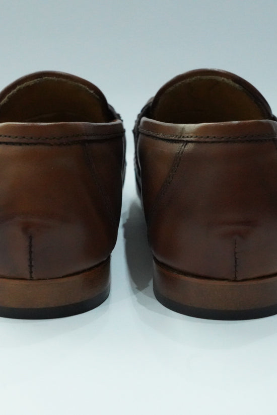 Mocassini treccia cuoio