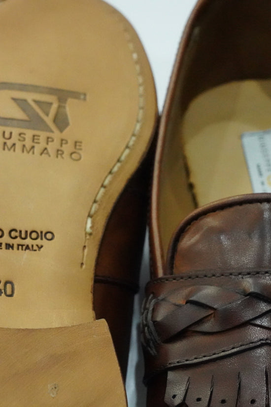 Mocassini treccia cuoio