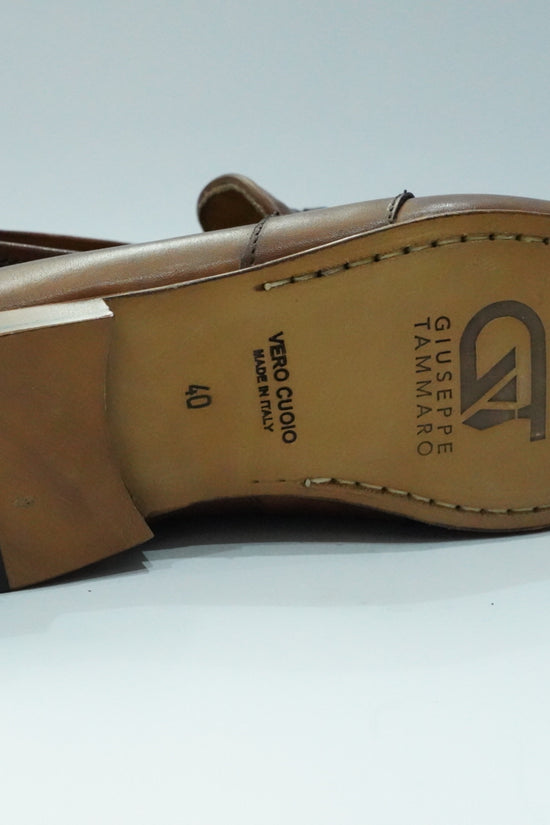 Mocassini treccia cuoio