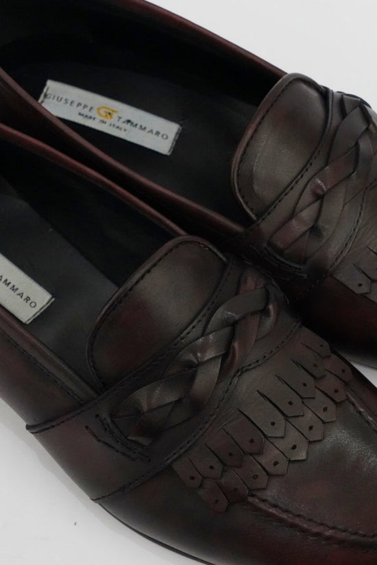 Mocassini treccia bordeaux