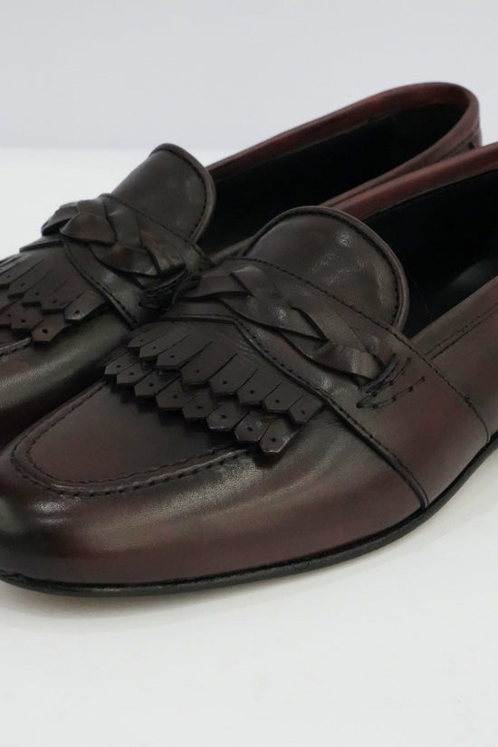 Mocassini treccia bordeaux