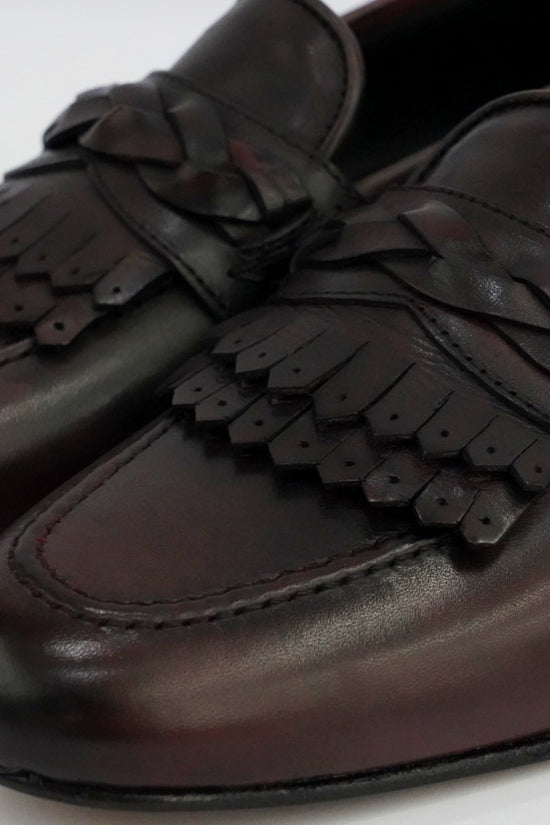 Mocassini treccia bordeaux