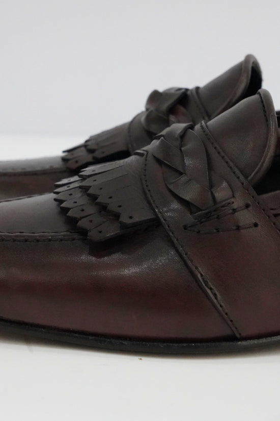 Mocassini treccia bordeaux