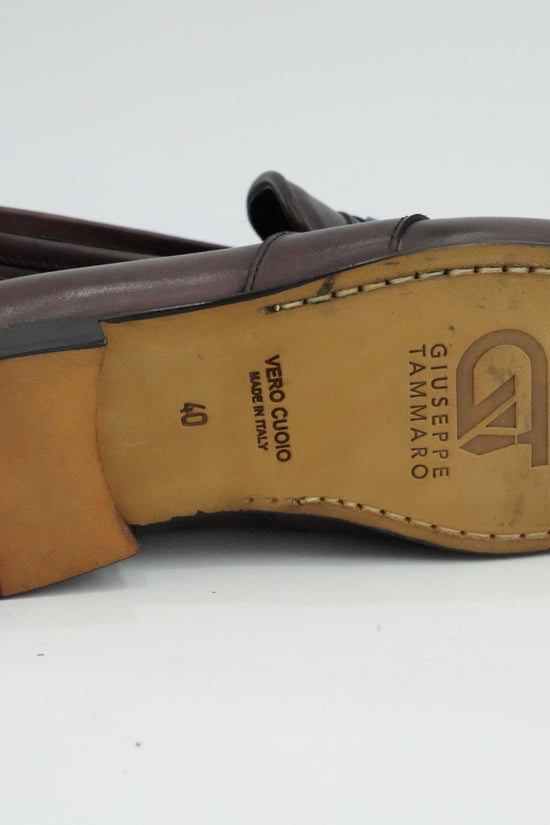 Mocassini treccia bordeaux