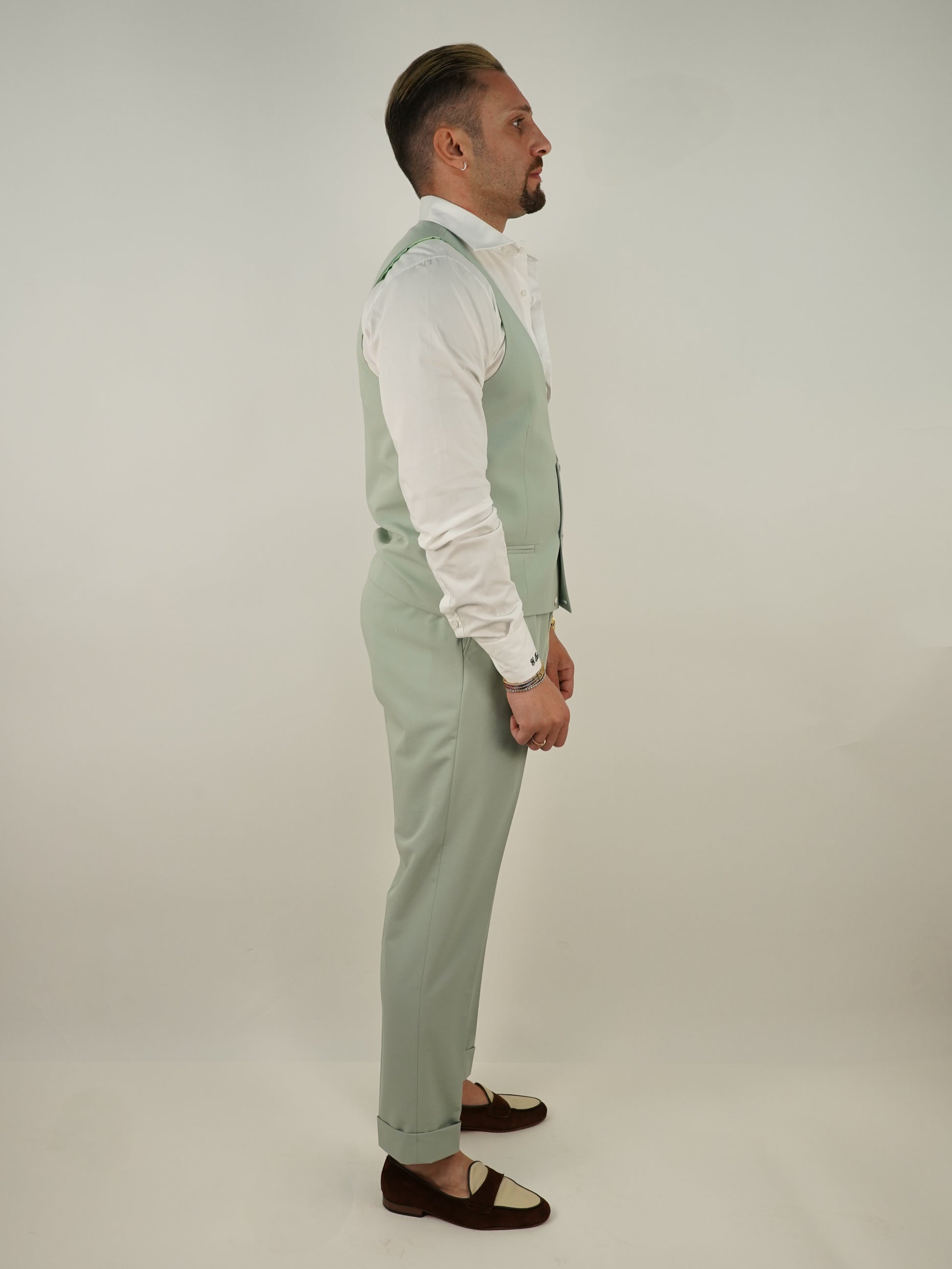 Panciotto Doppiopetto 6 bottoni verde acqua