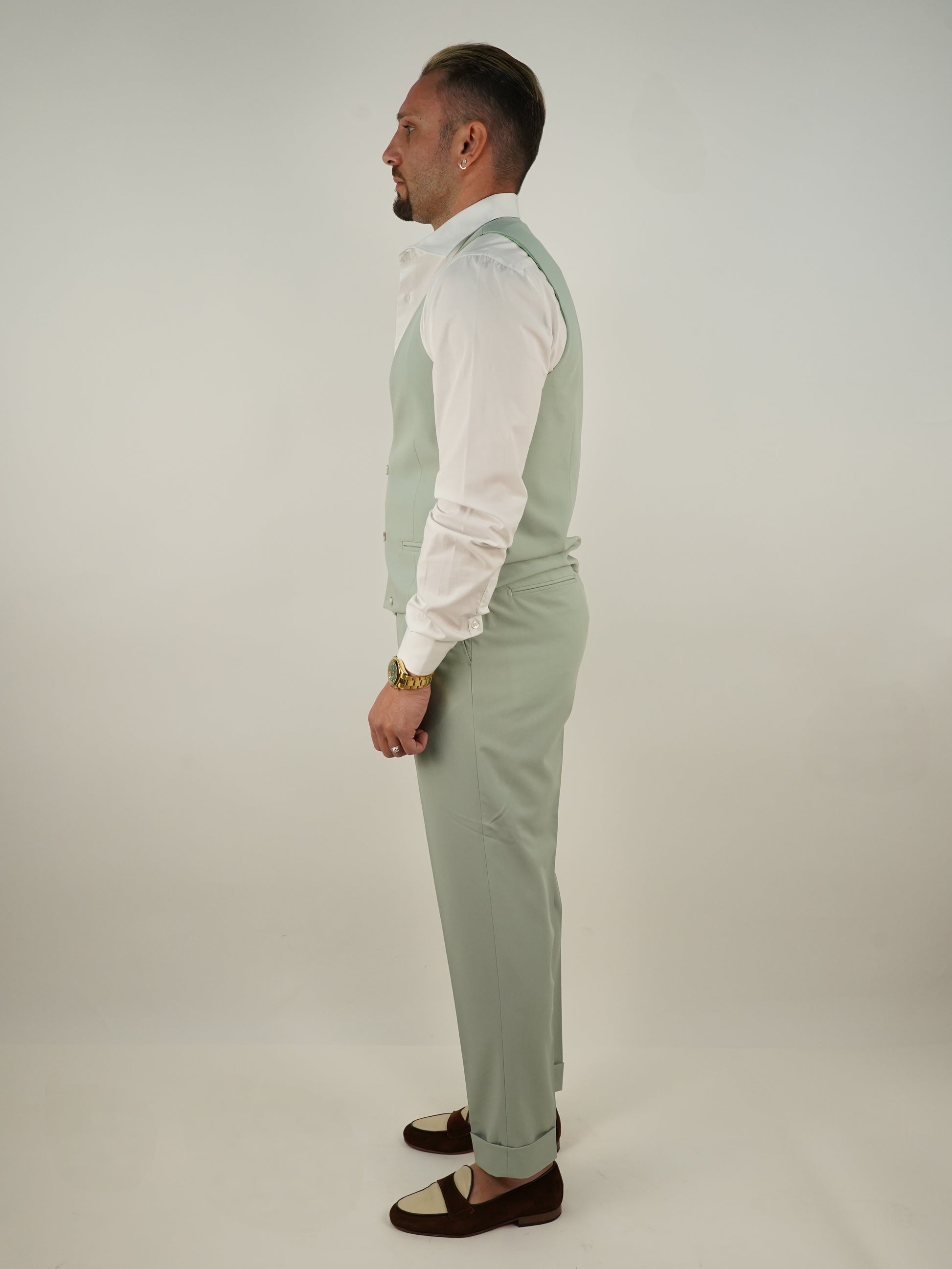 Panciotto Doppiopetto 6 bottoni verde acqua