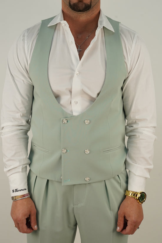 Panciotto Doppiopetto 6 bottoni verde acqua