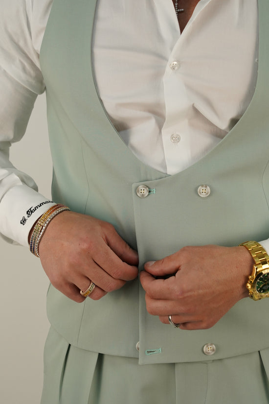 Panciotto Doppiopetto 6 bottoni verde acqua