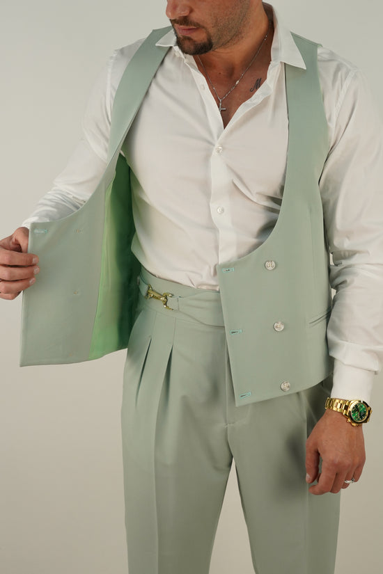 Panciotto Doppiopetto 6 bottoni verde acqua