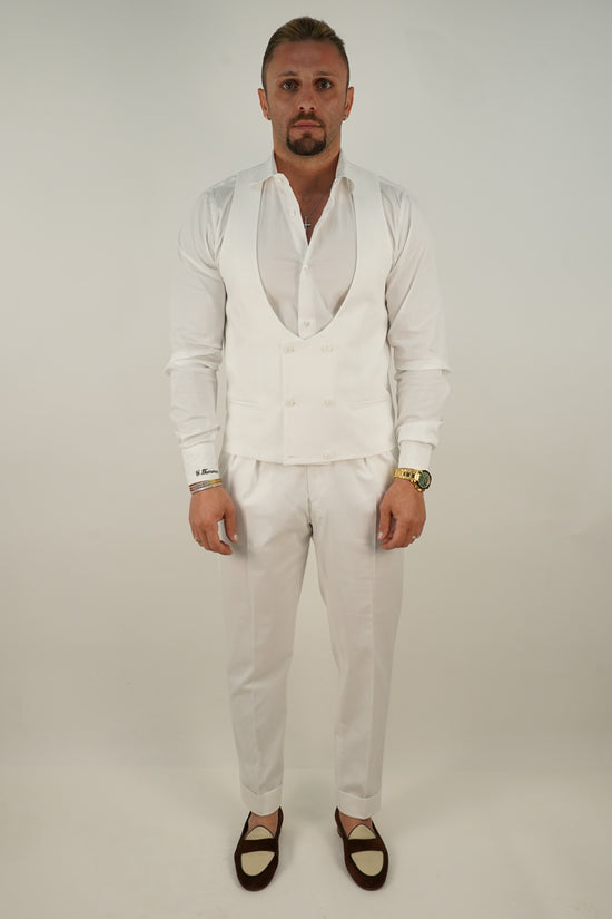 Panciotto doppiopetto 6 bottoni santorini bianco