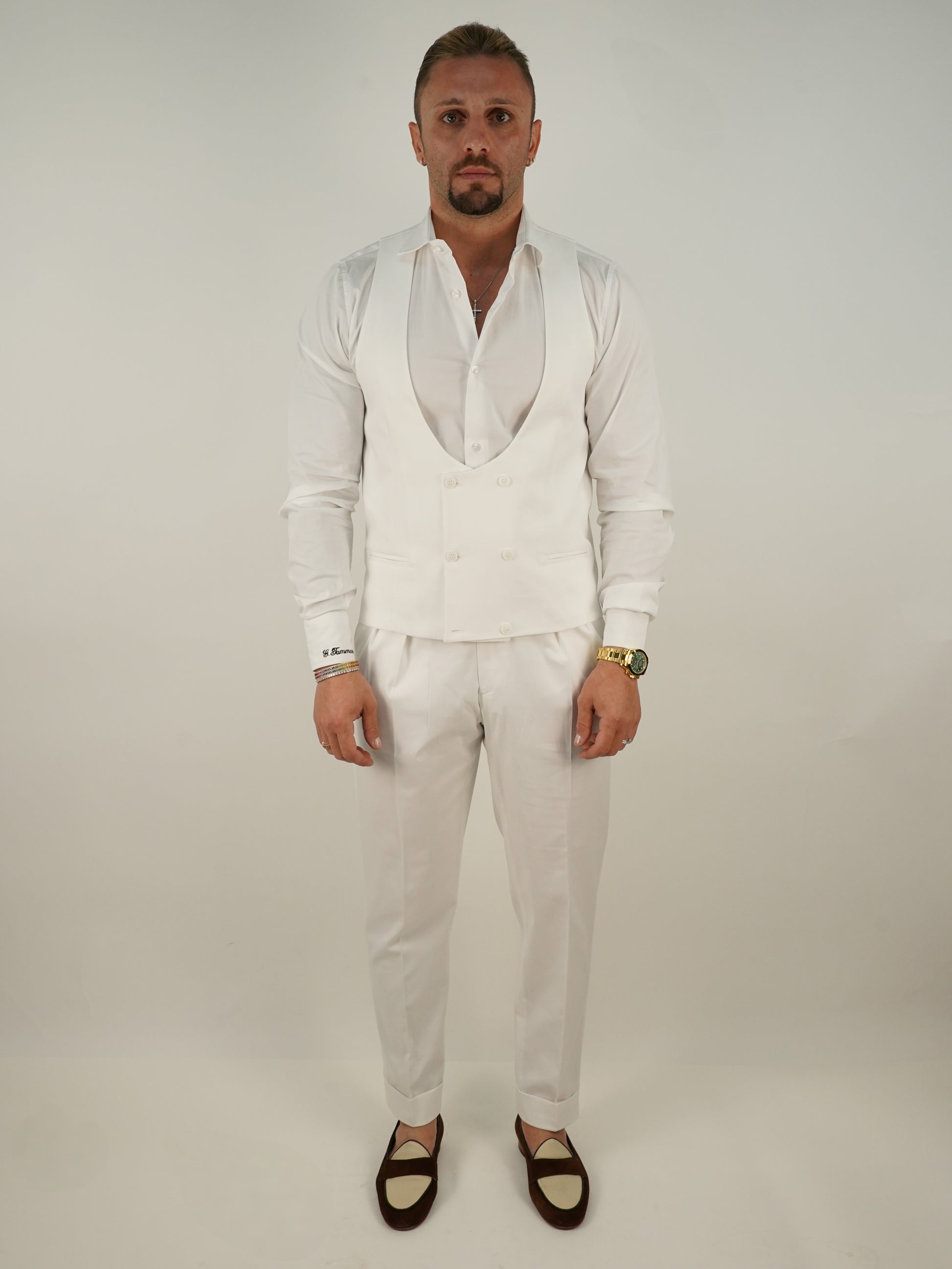 Panciotto doppiopetto 6 bottoni santorini bianco