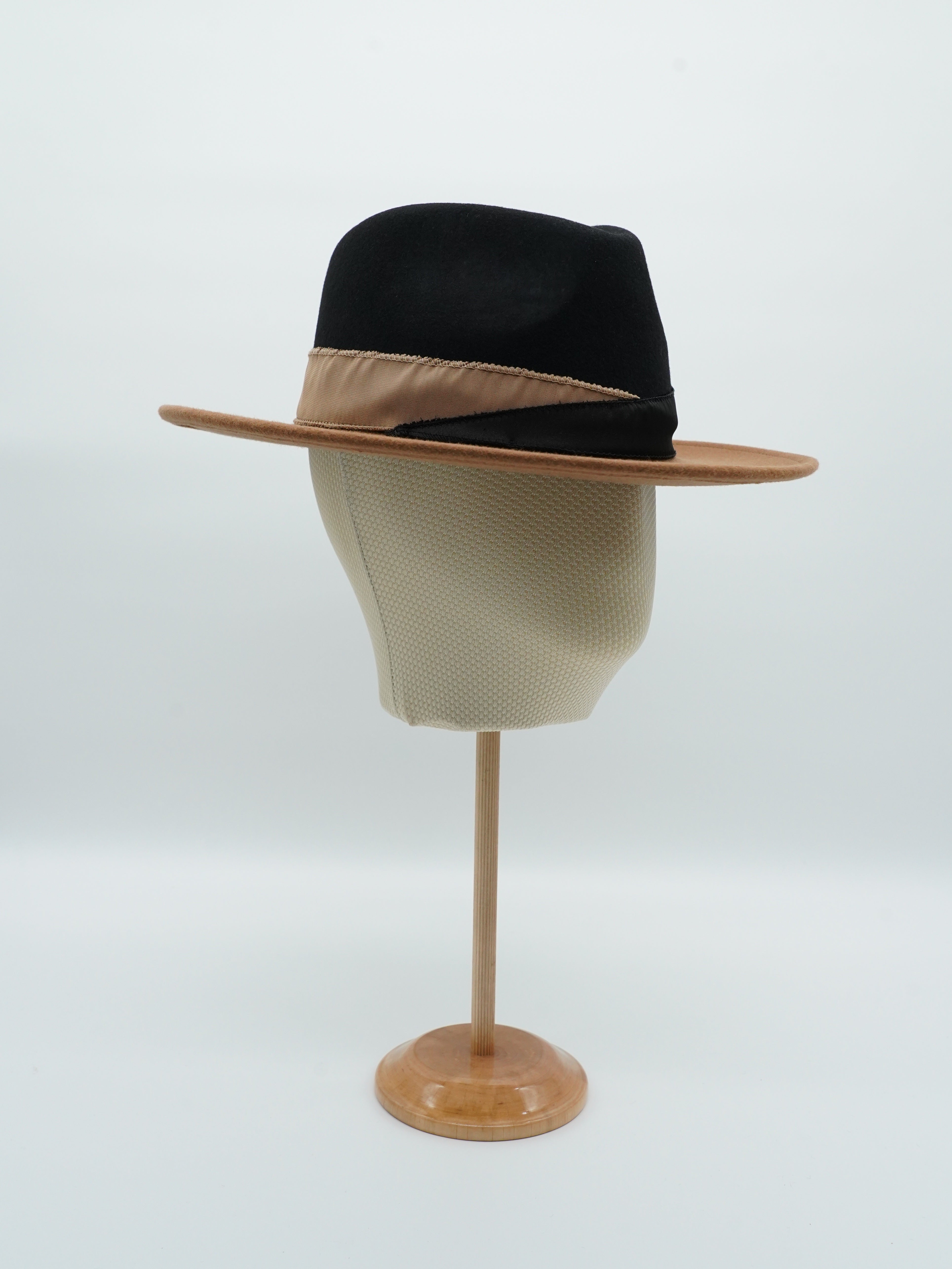 Cappello Texas bicolore Alce/Nero in feltro