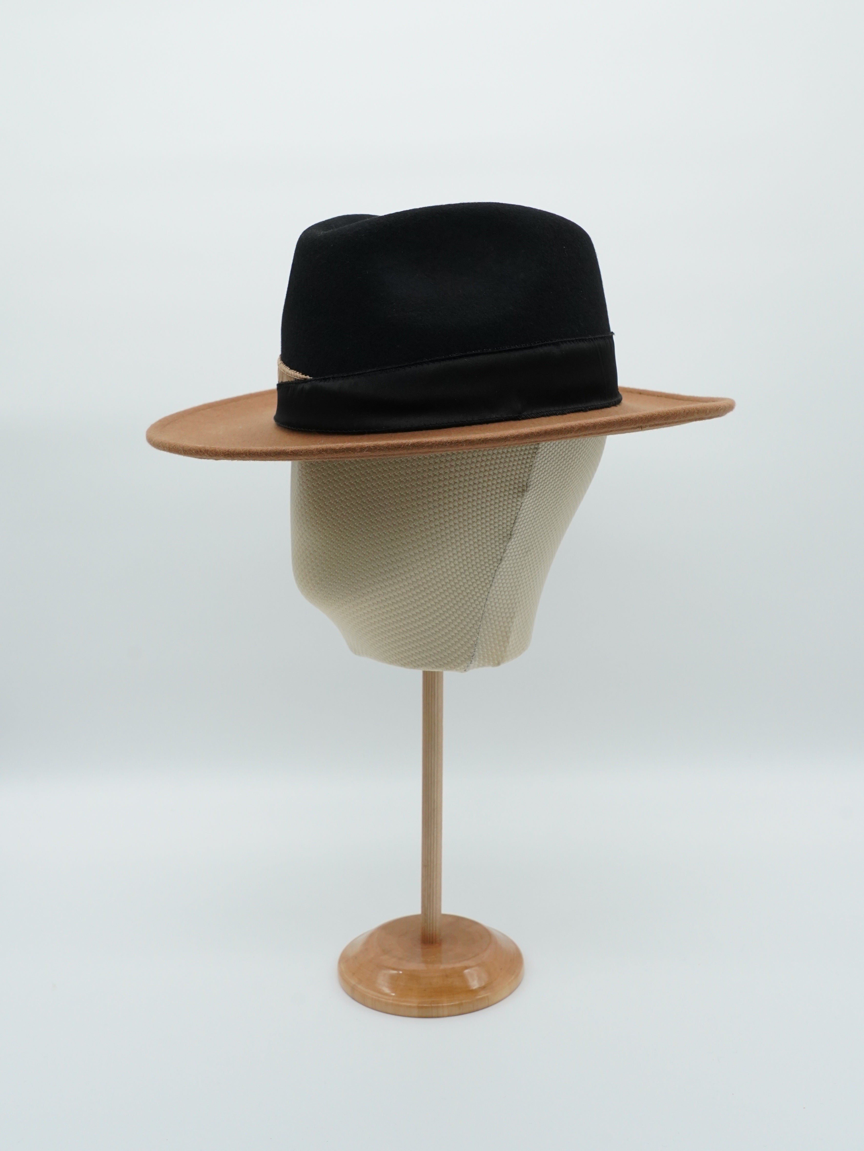 Cappello Texas bicolore Alce/Nero in feltro