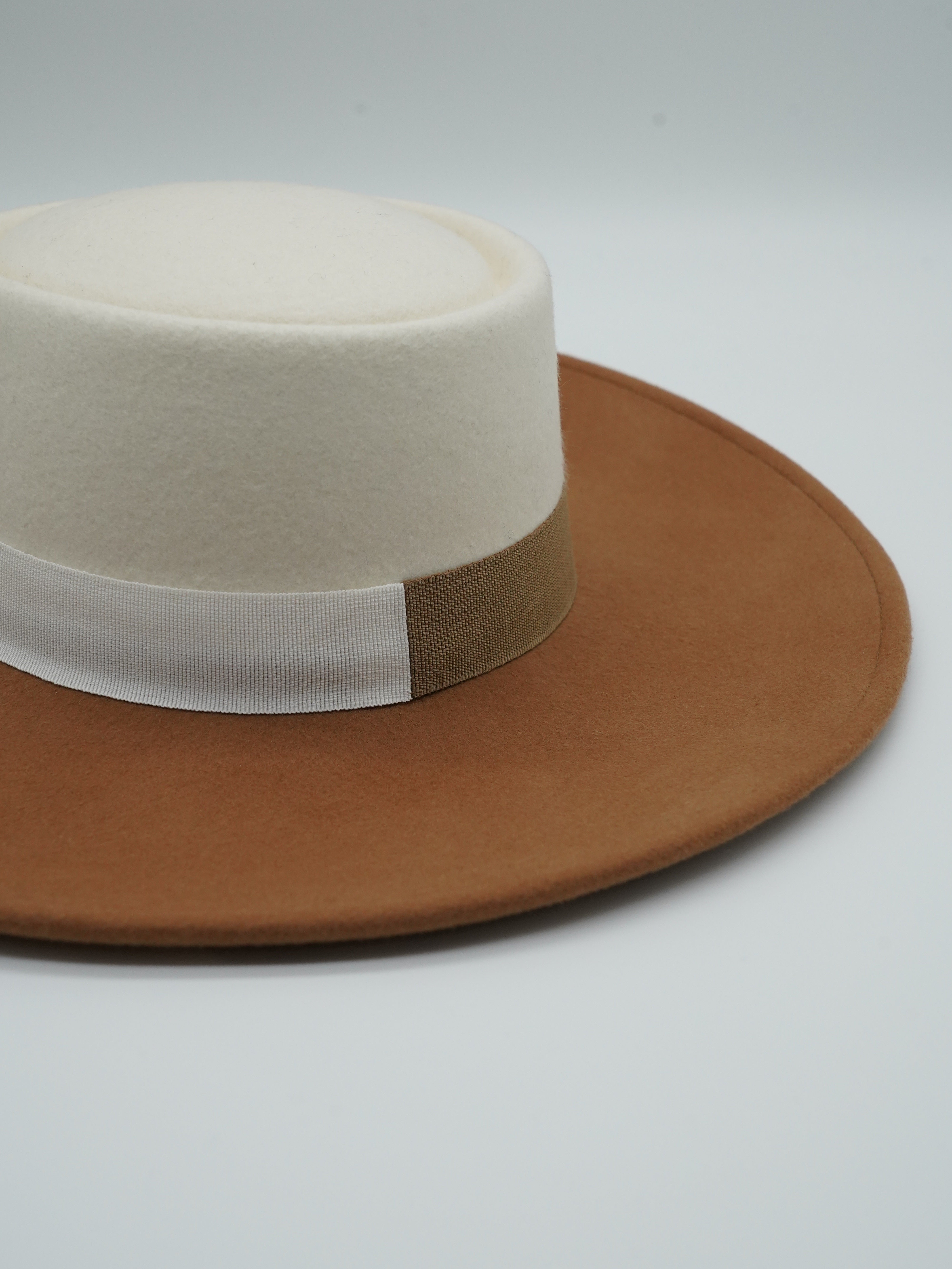 Cappello a cilindro Alce/Panna in feltro