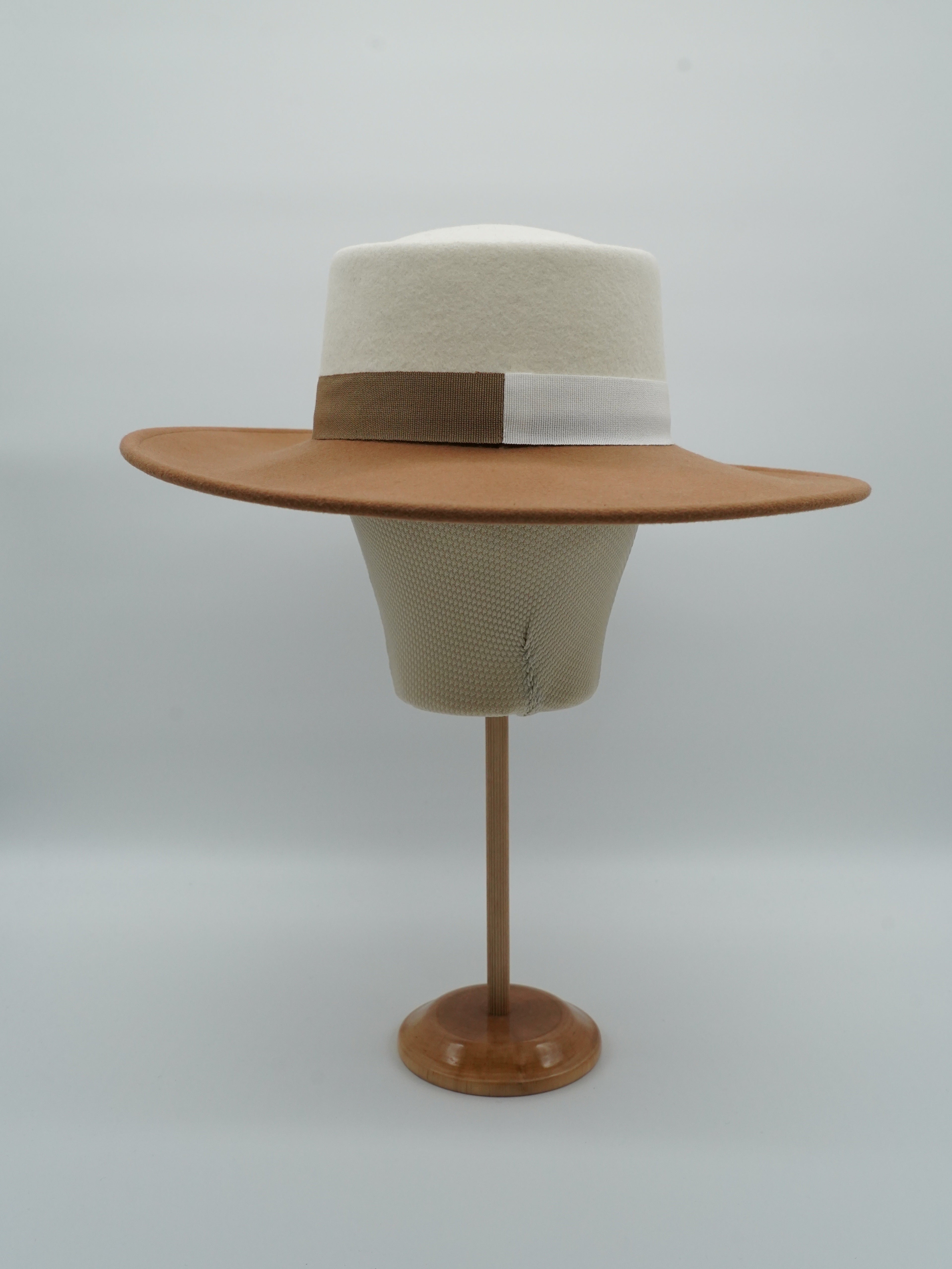 Cappello a cilindro Alce/Panna in feltro