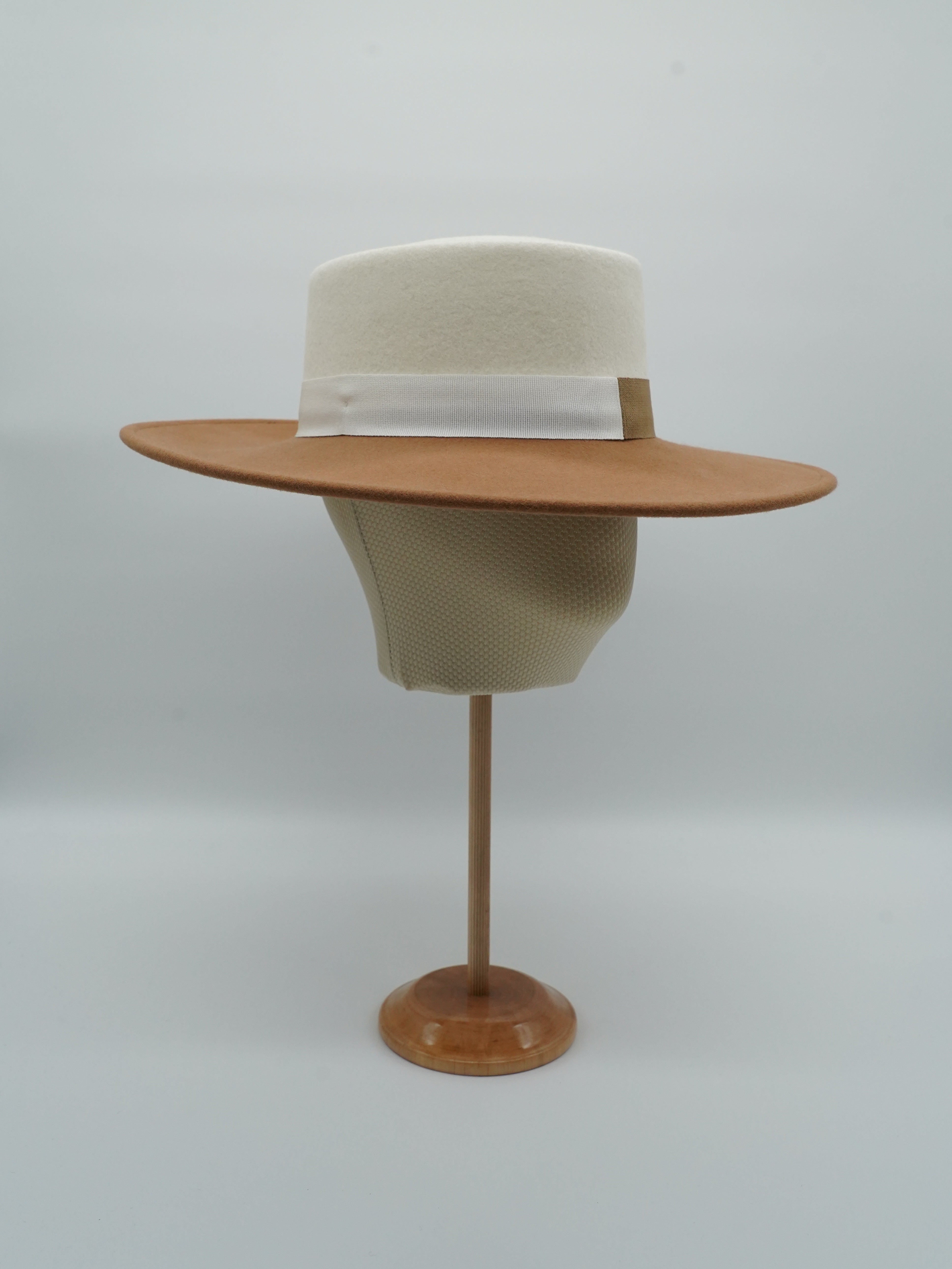 Cappello a cilindro Alce/Panna in feltro