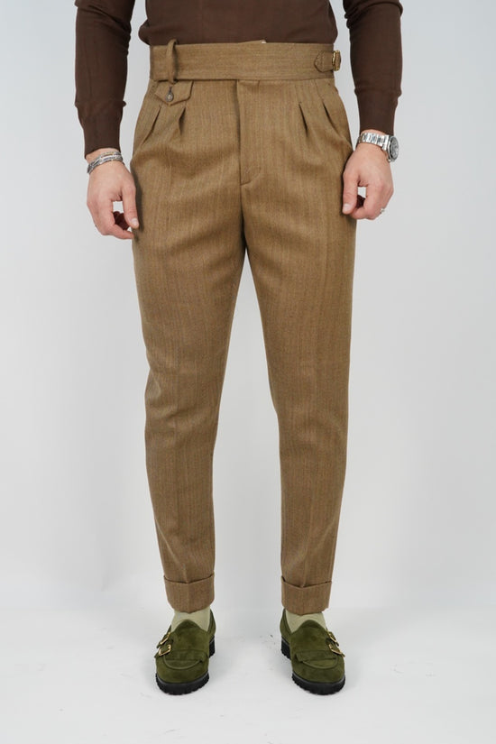 Abito Extensive doppiopetto petto a lancia spigato marrone