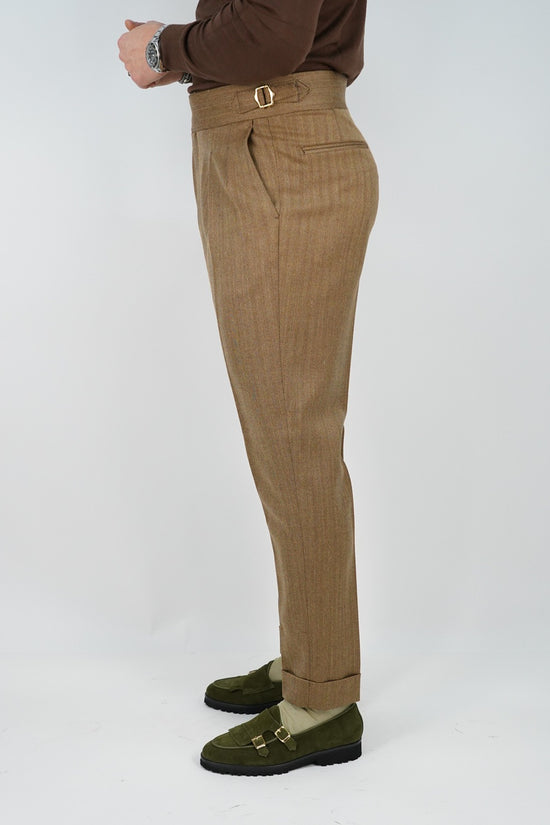 Abito Extensive doppiopetto petto a lancia spigato marrone