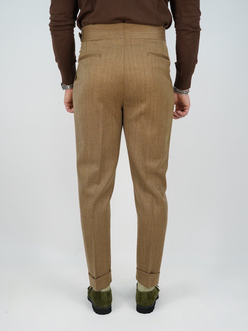 Abito Extensive doppiopetto petto a lancia spigato marrone