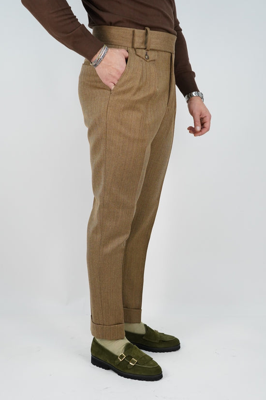 Abito Extensive doppiopetto petto a lancia spigato marrone