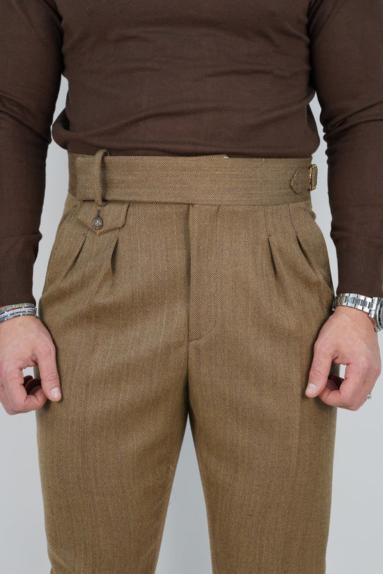 Abito Extensive doppiopetto petto a lancia spigato marrone