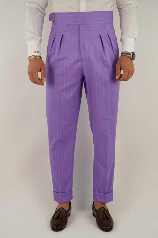 Abito Extensive doppiopetto petto a lancia lilla gessato