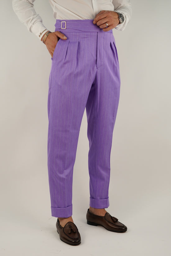 Abito Extensive doppiopetto petto a lancia lilla gessato