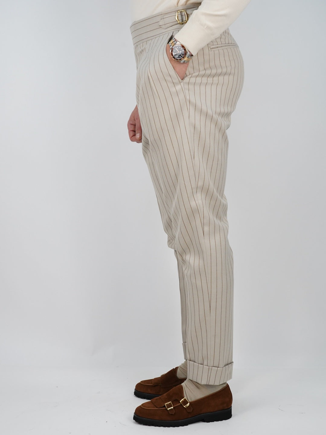 Gurkha elegant gessato panna