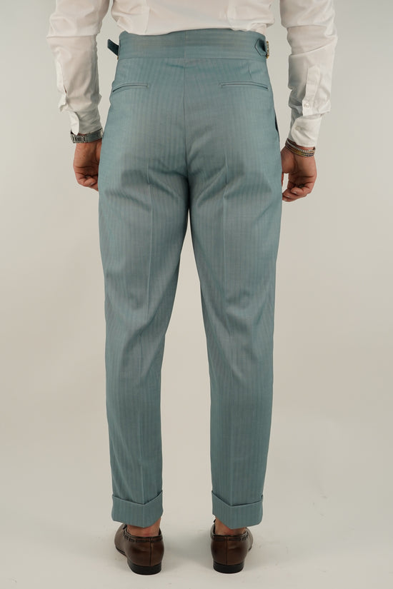 Gurkha verde tiffany con 4 bottoni e fibbie stringenti laterali