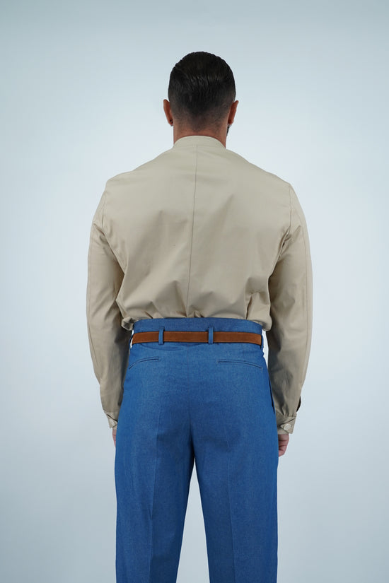 Giacca camicia doppiopetto petto napoli beige