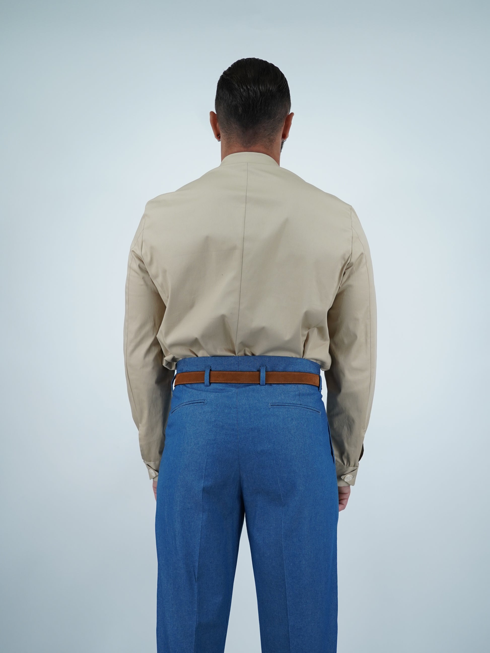 Giacca camicia doppiopetto petto napoli beige