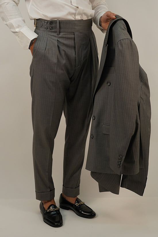 Abito Extensive doppiopetto petto a lancia grigio cenere