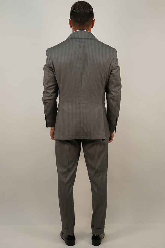 Abito Extensive doppiopetto petto a lancia grigio cenere