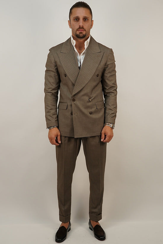 Abito Extensive doppiopetto petto a lancia moro