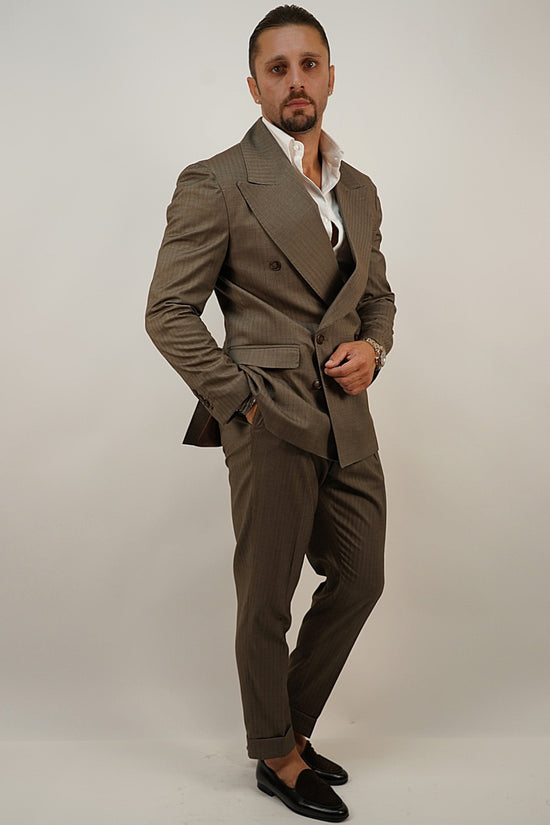 Abito Extensive doppiopetto petto a lancia moro