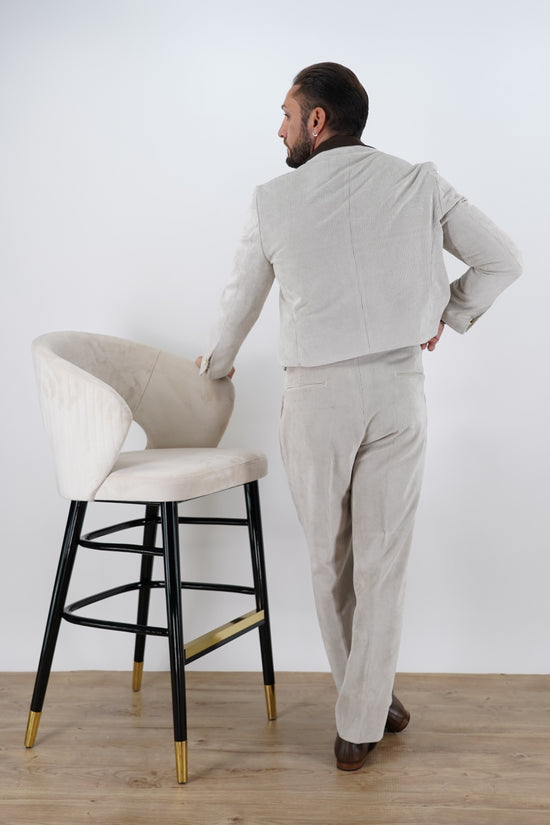 Giacca Cropped Doppiopetto in Velluto - Linea Extensive | Avorio