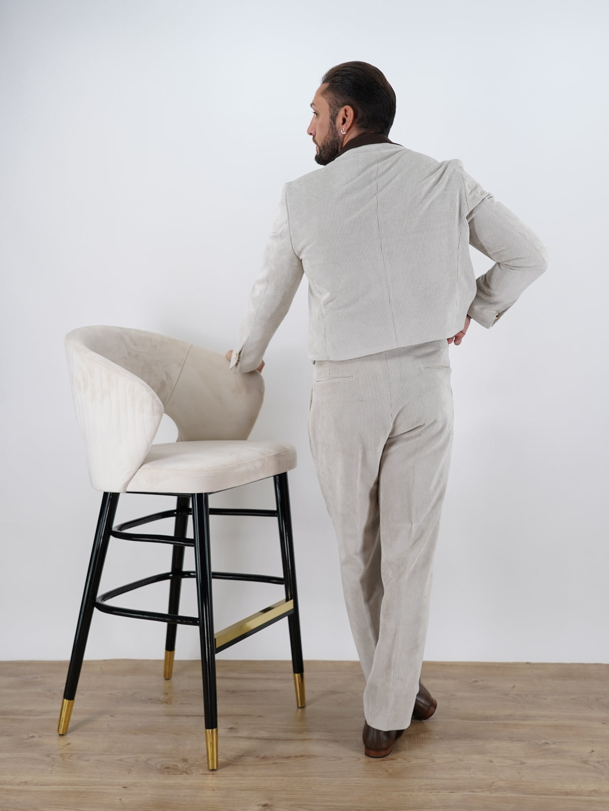 Giacca Cropped Doppiopetto in Velluto - Linea Extensive | Avorio