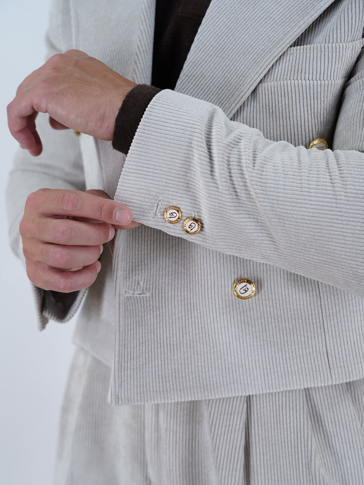 Giacca Cropped Doppiopetto in Velluto - Linea Extensive | Avorio