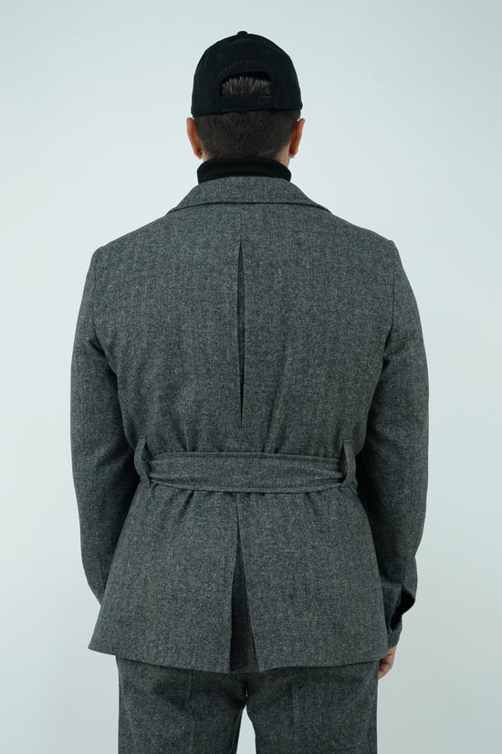 Giacca Safari grigio scuro spigato