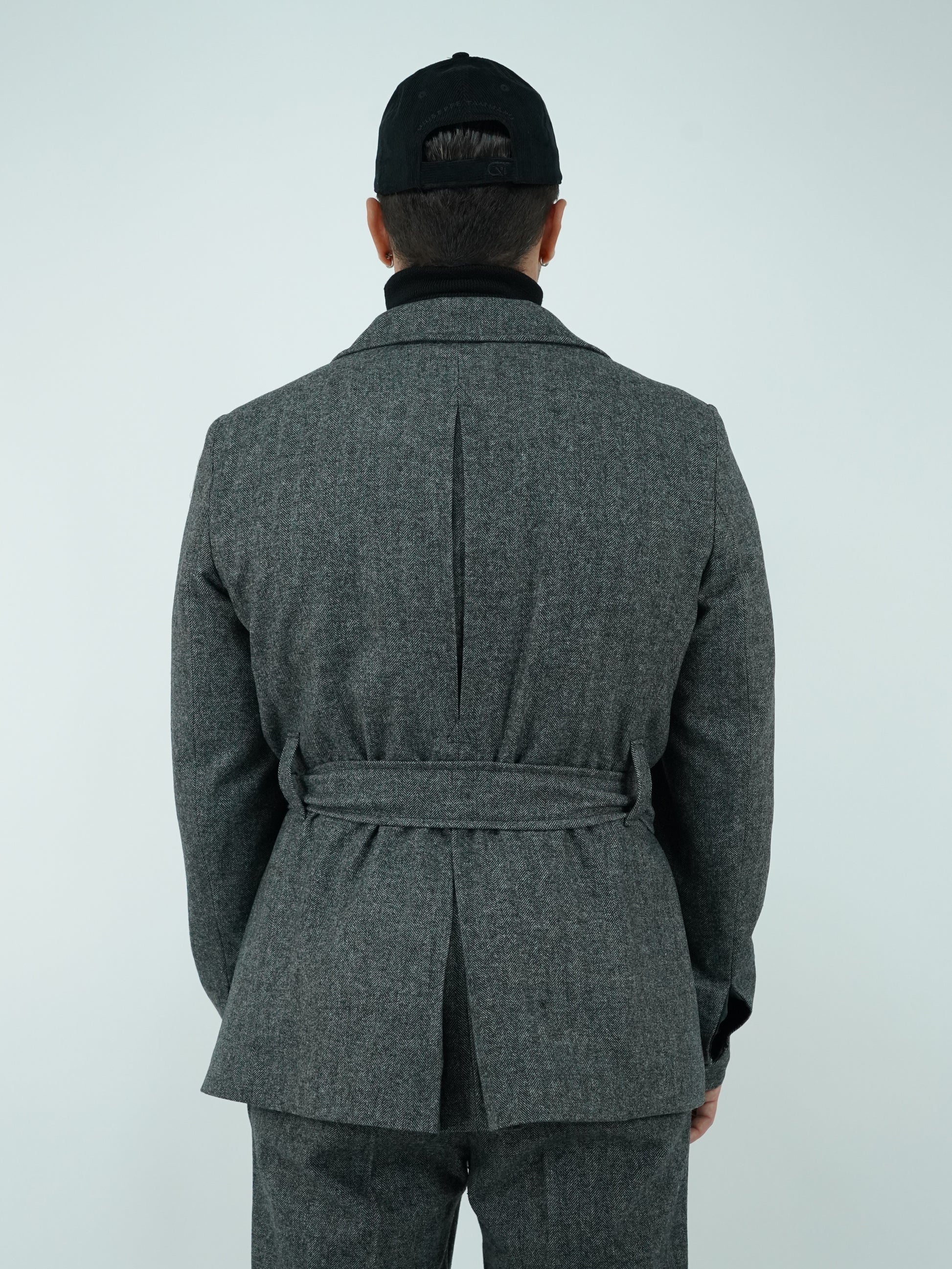 Giacca Safari grigio scuro spigato