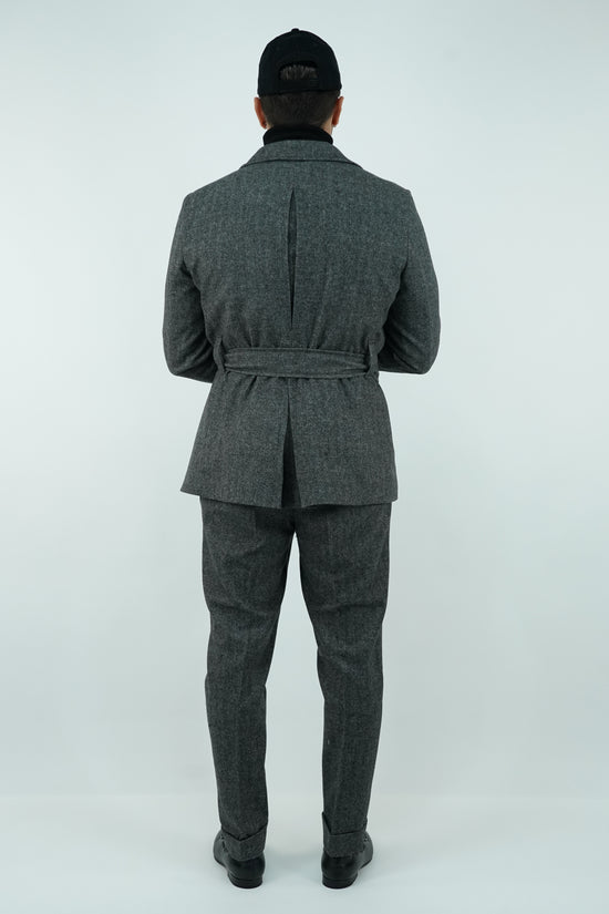 Giacca Safari grigio scuro spigato