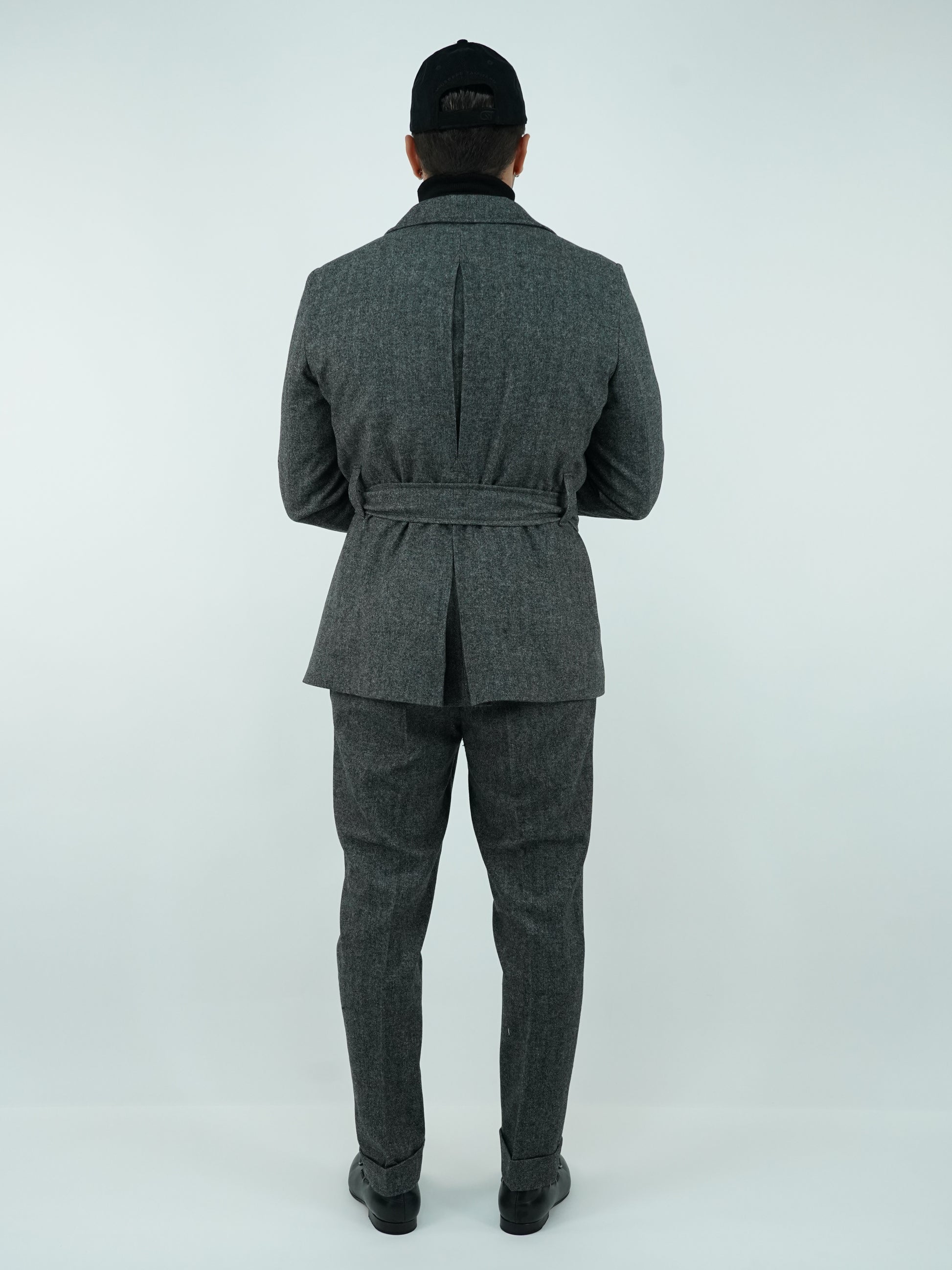 Giacca Safari grigio scuro spigato