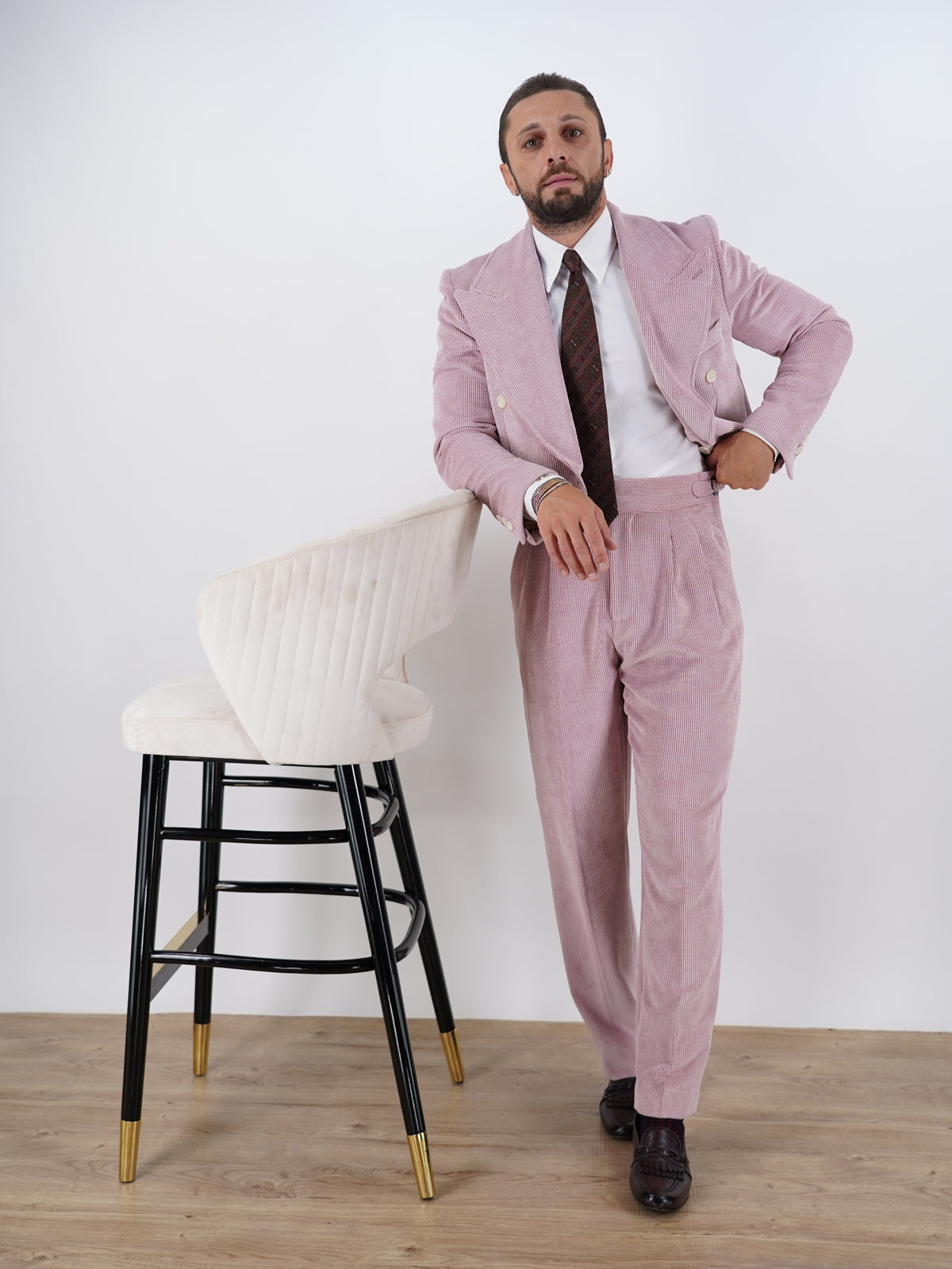 Giacca Cropped Doppiopetto in Velluto - Linea Extensive | Rosa